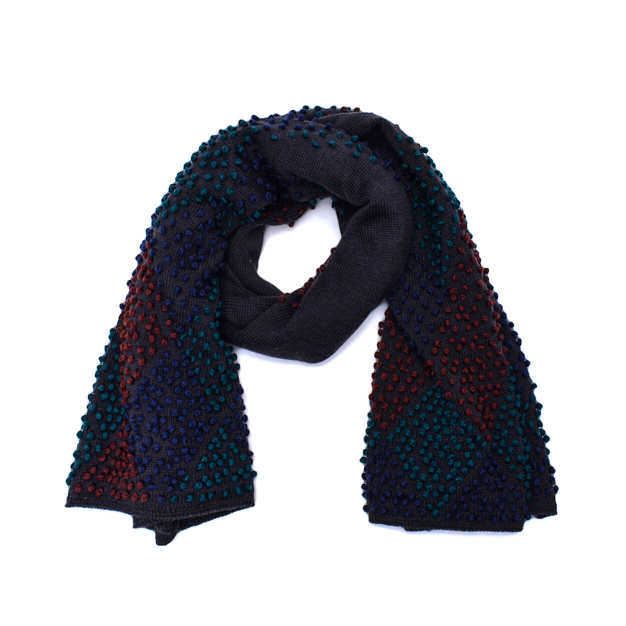 Etro - Antrachite Wool Blended Pompom Detailed Warm Scarf